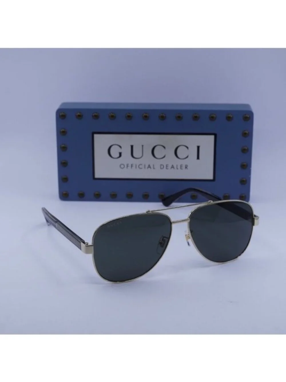 Gucci GG0528S 006 Aviator Sunglasses – Gold\Grey